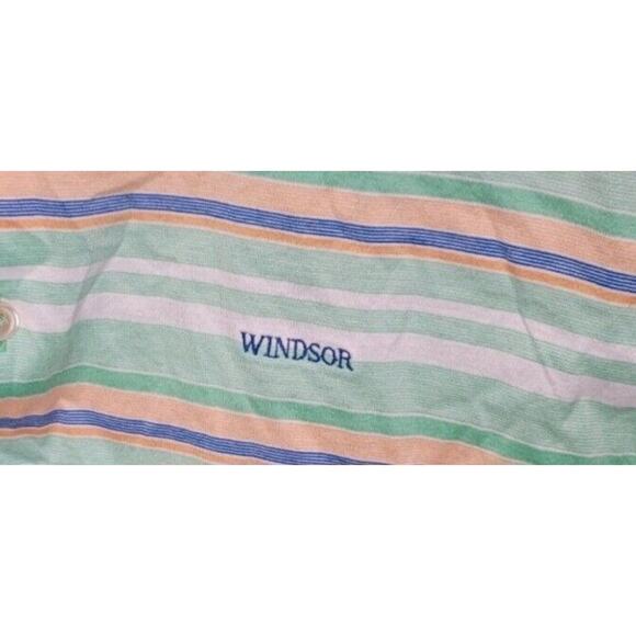 Peter Millar Cotton Short Sleeve Polo “Windsor” Logo Men’s Medium Green Stripe - Picture 3 of 5